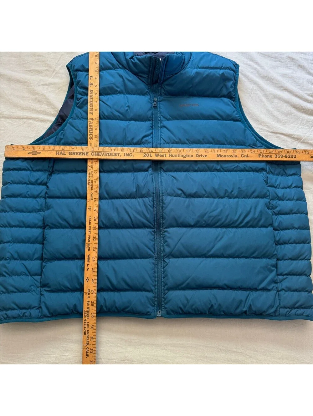 Lands End Puffer Vest Mens 4XL Teal Blue 800 Down Insulated Packable Gilet 4X